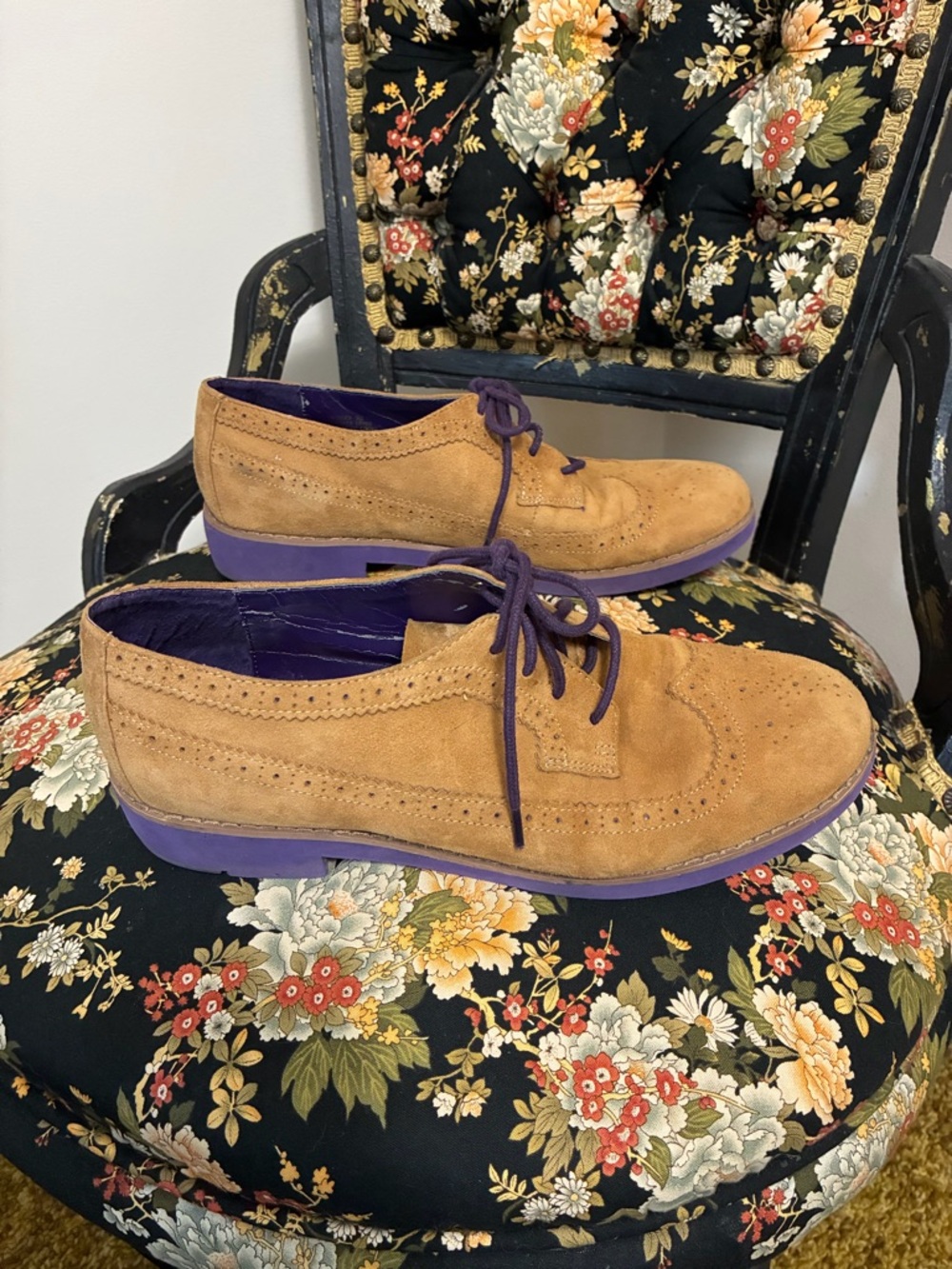 Vintage Ralph Lauren Imogen Suede Wingtip Oxfords - Picture 6 of 10